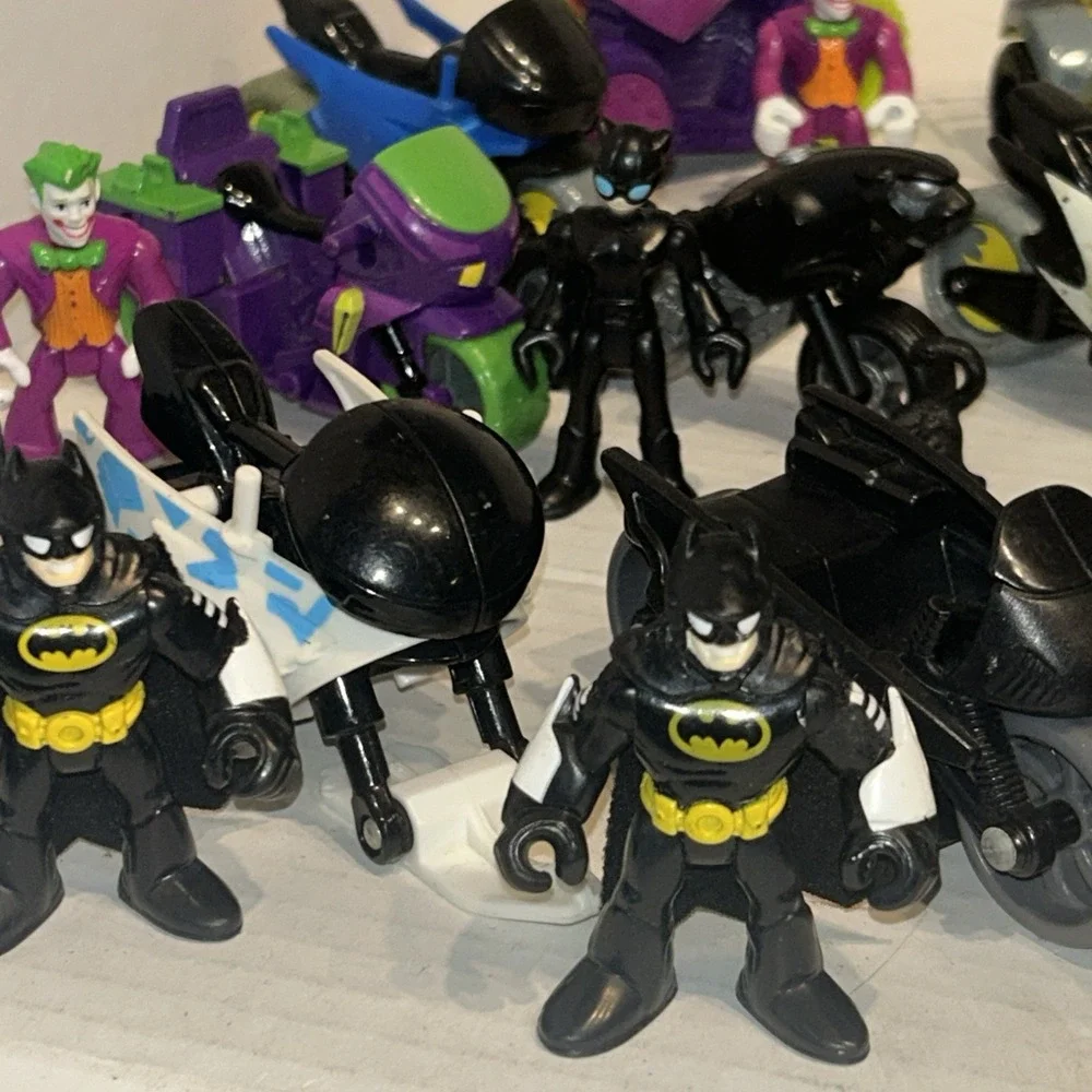 Imaginext DC Batman Motorcycle & Quad Lot‎ With Figures Joker, Catwoman, Robin
